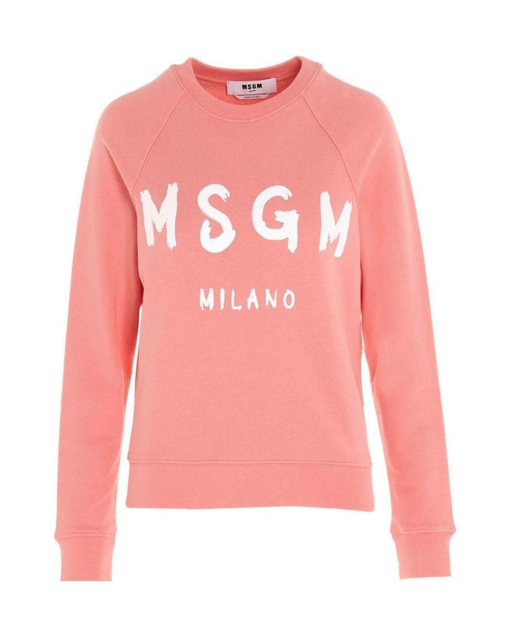 MSGM Pink Logo Printed Hoodie