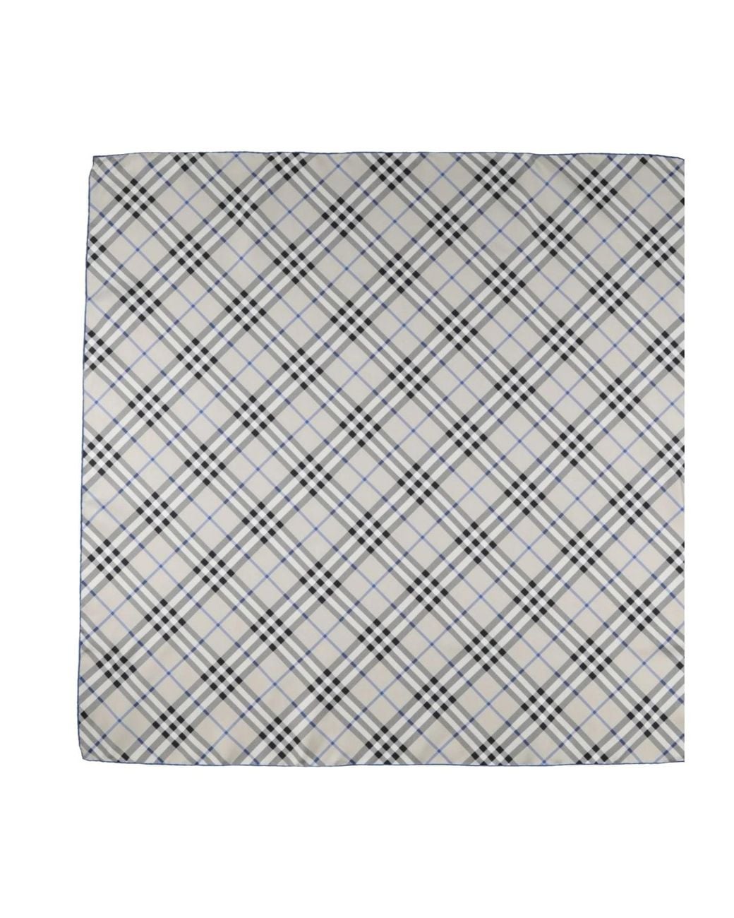 Burberry Gray Plaid Print Square Scarf