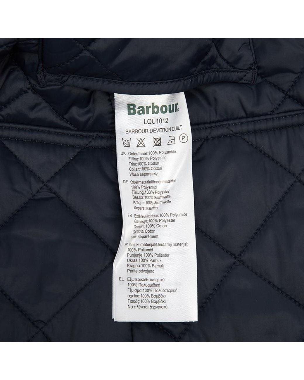 Barbour Black Deveron Quilted Buttoned Jacket