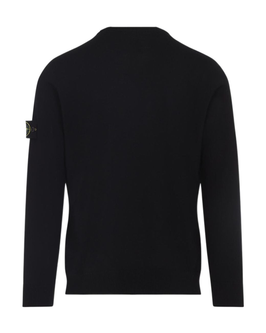 Stone Island Black Logo Patch Crewneck Jumper for men
