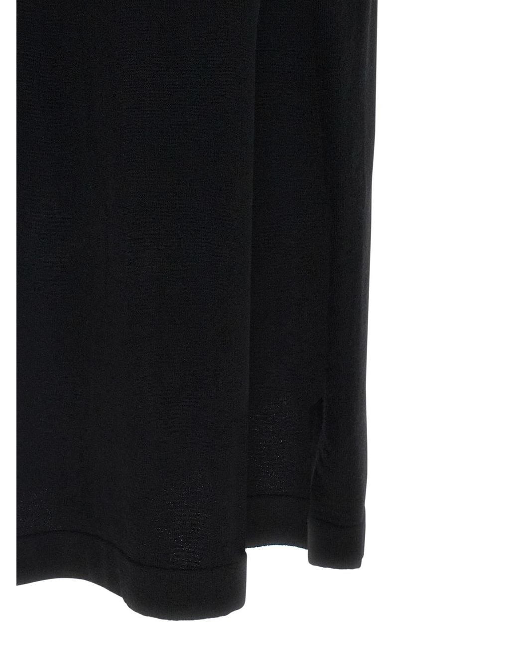 P.A.R.O.S.H. Black Padded-Shoulder Midi Dress