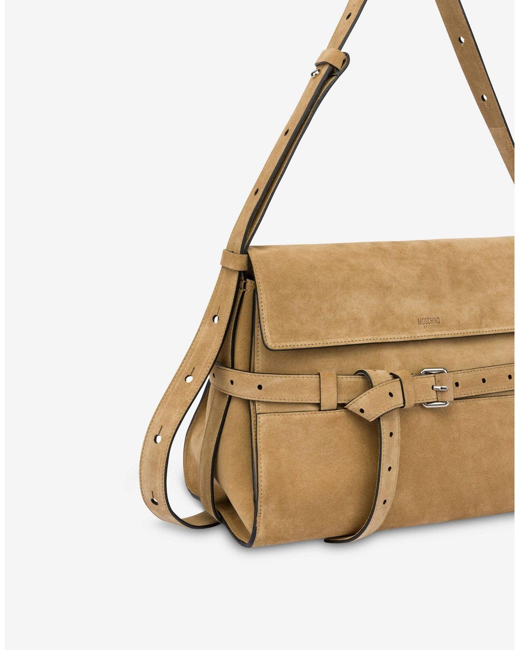 Moschino Metallic Tie Me Buckle Detailed Shoulder Bag