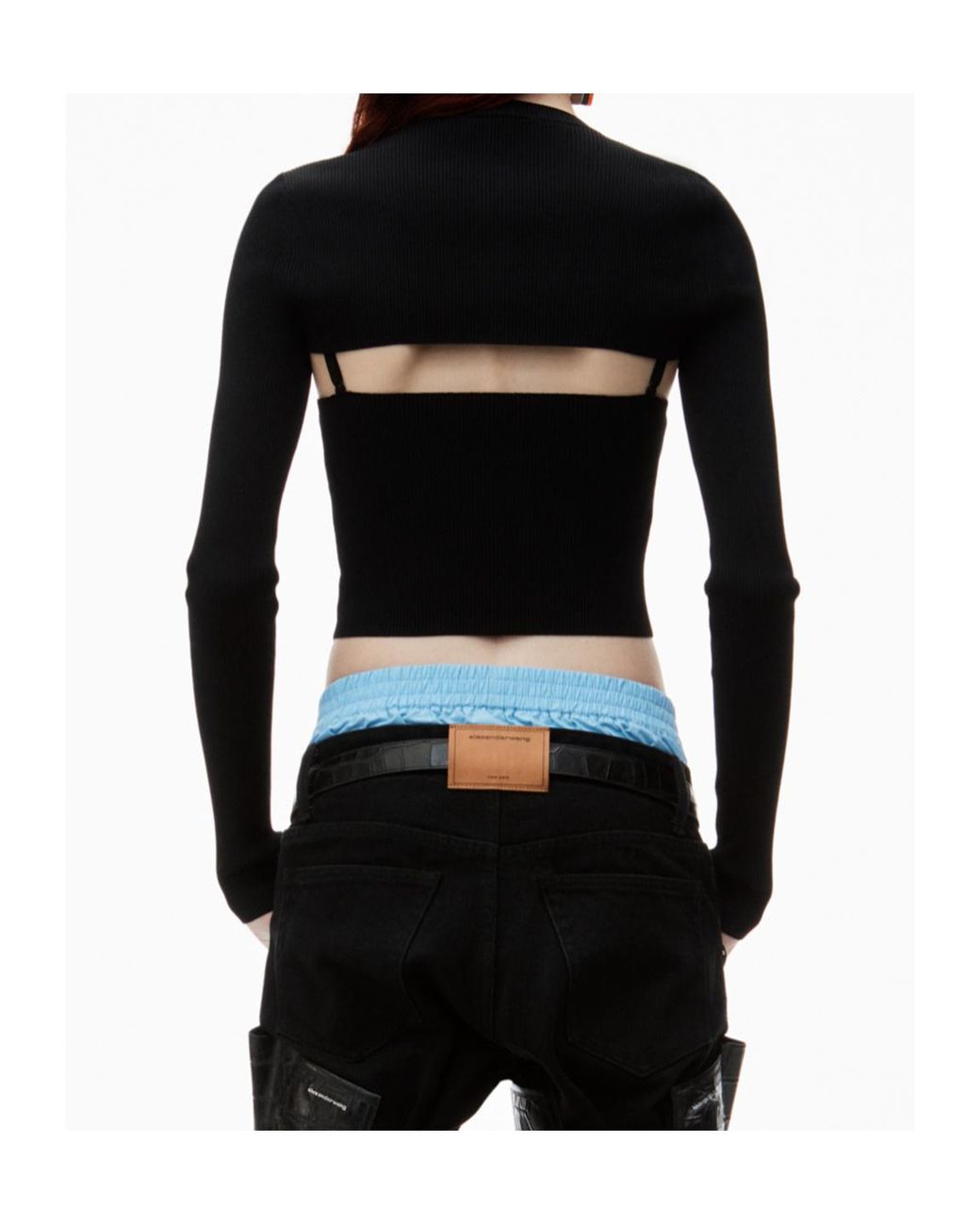 Alexander Wang Black アレキサンダーワン クロップドニットトップ