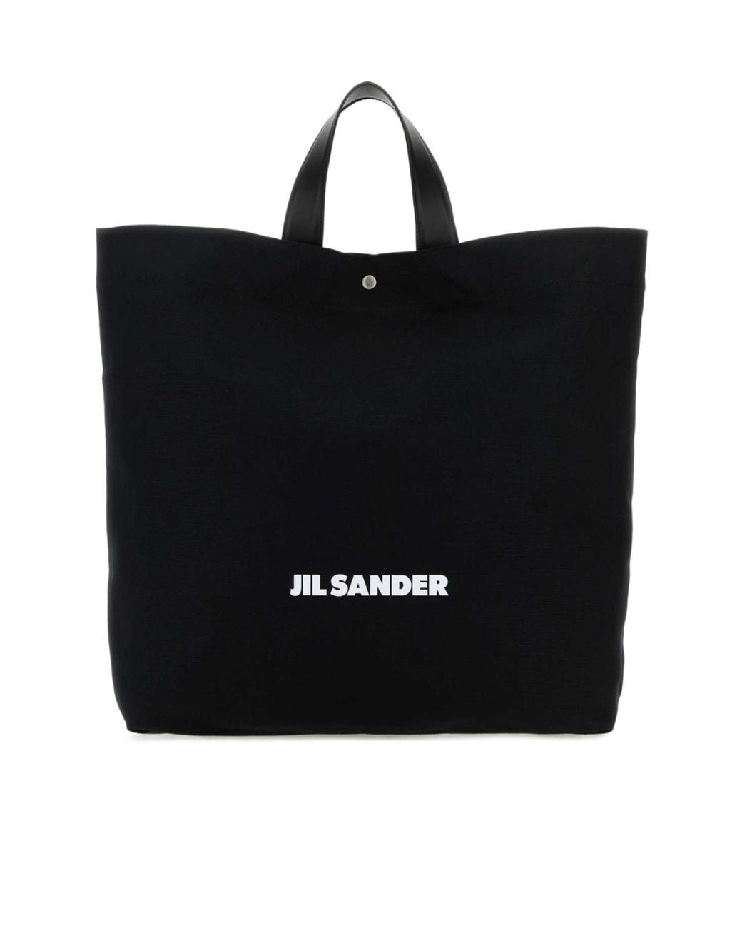 Jil Sander Black Logo-Print Open Top Tote Bag