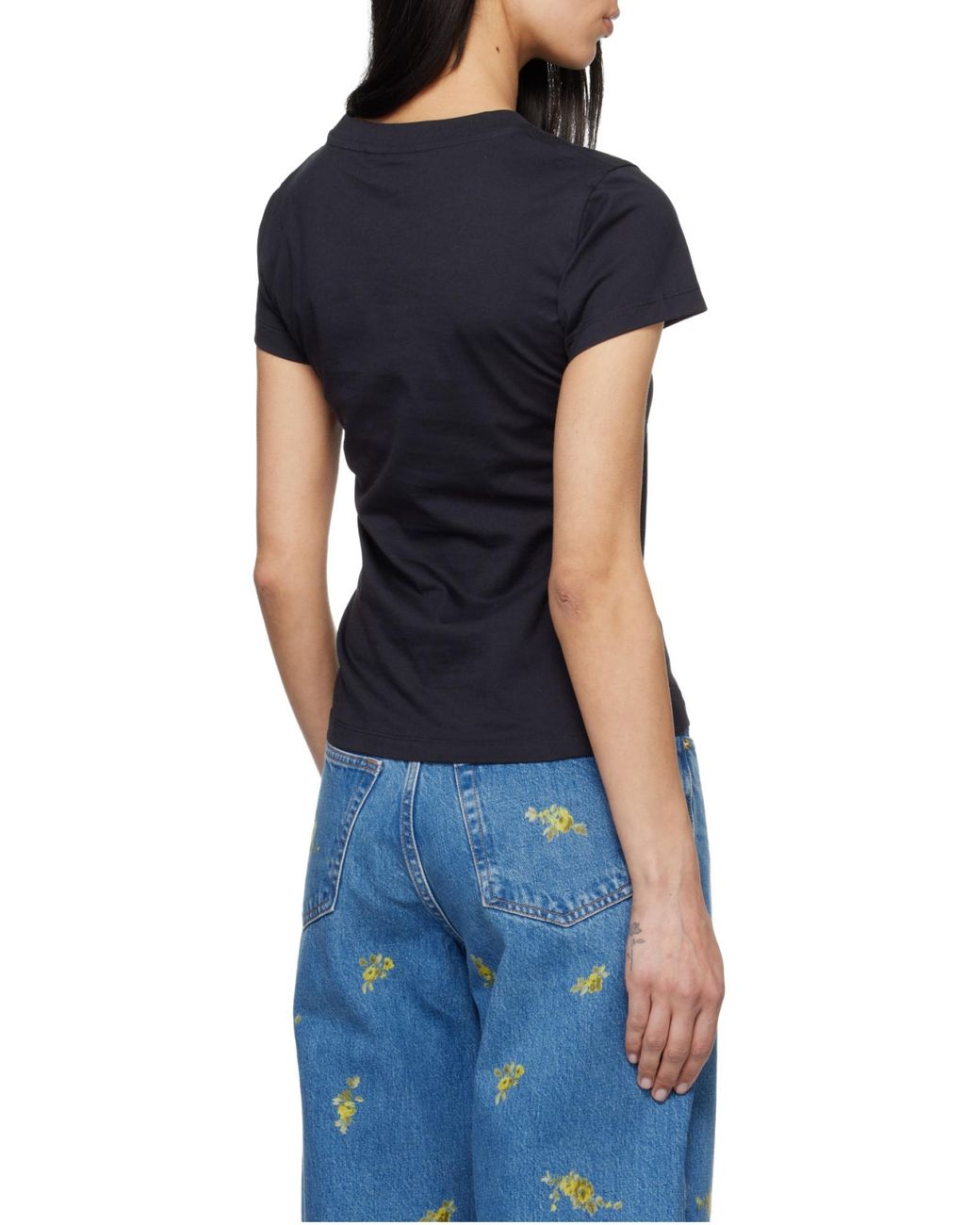 Ganni Blue Crochet Flower Baby Fit T-Shirt