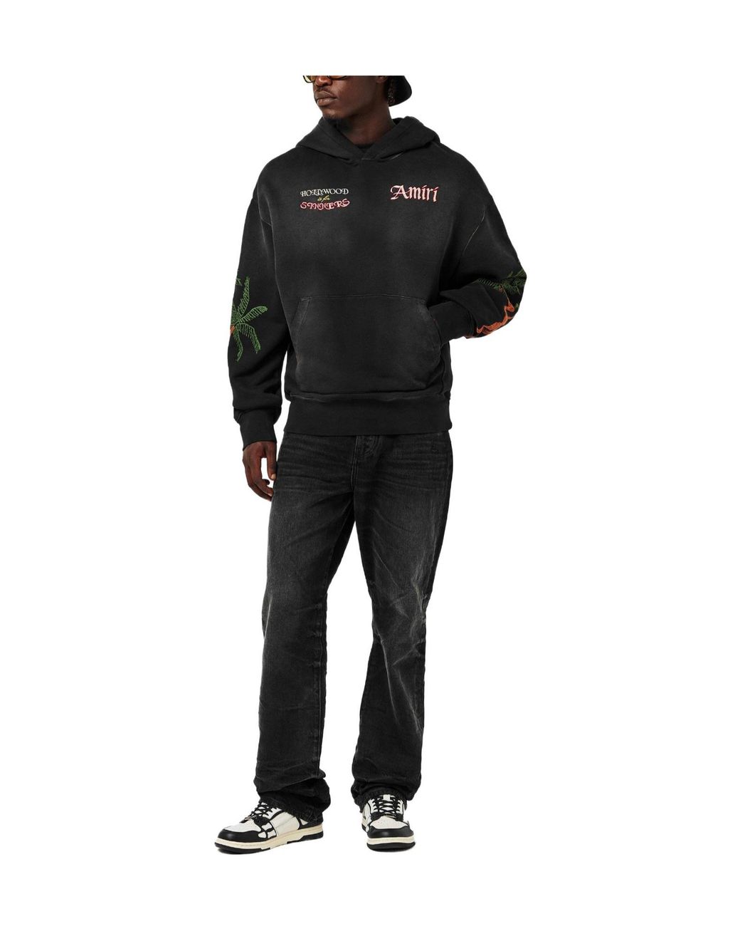 Amiri Black Over-The-Head Hoodie for men
