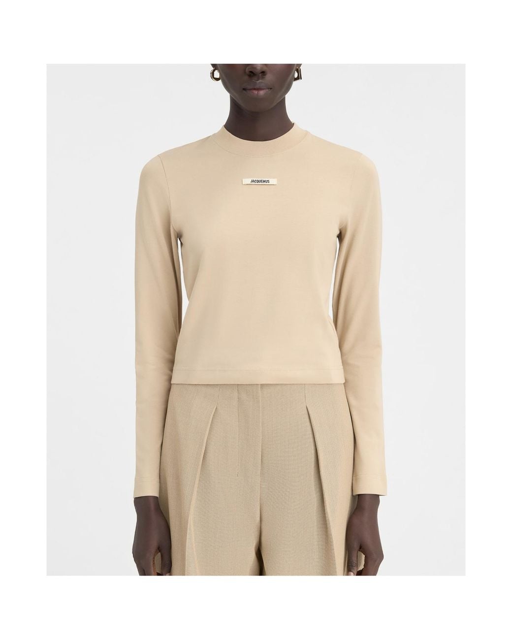 Jacquemus Natural Logo Patch Long-Sleeve Top