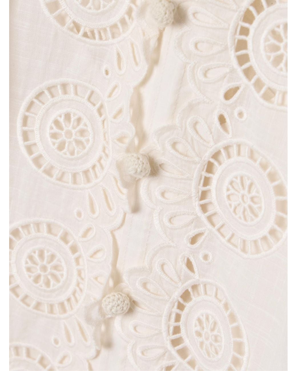 Zimmermann White Lucky Embroidered Blouse