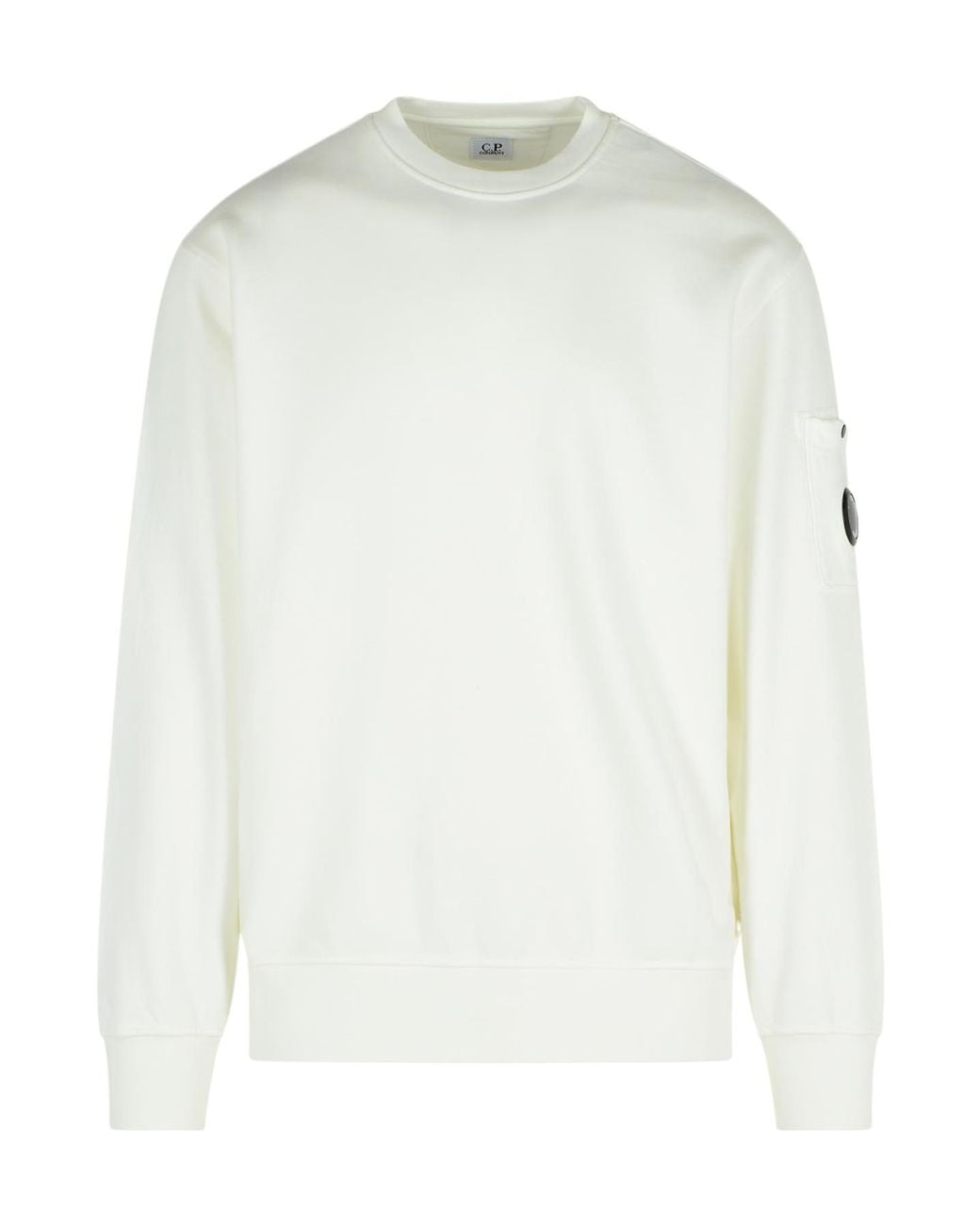 C P Company White Lens Pocket Sweatshirt for men