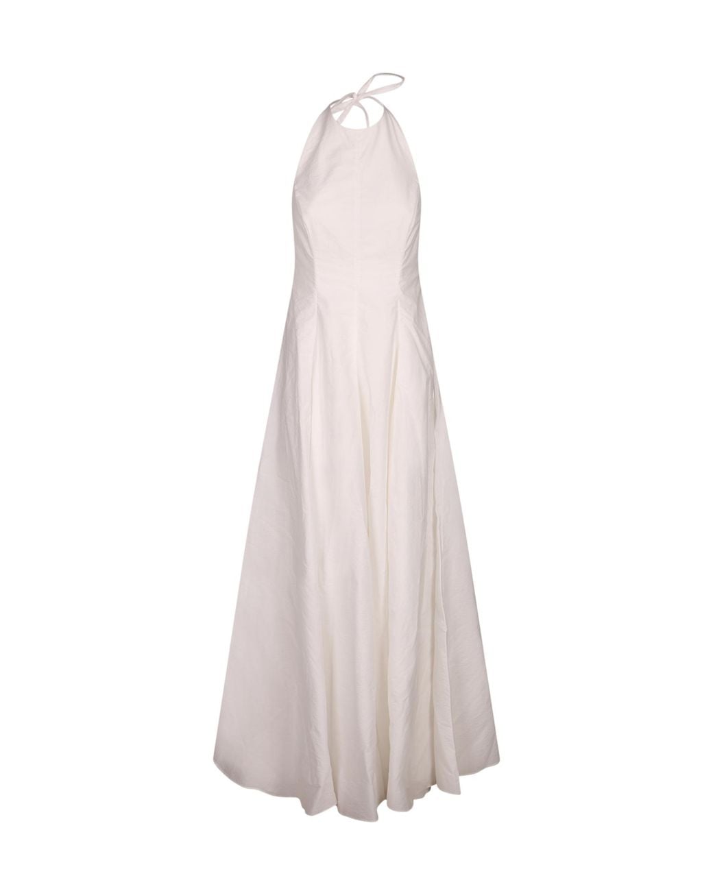 Brunello Cucinelli White Halterneck Maxi Dress