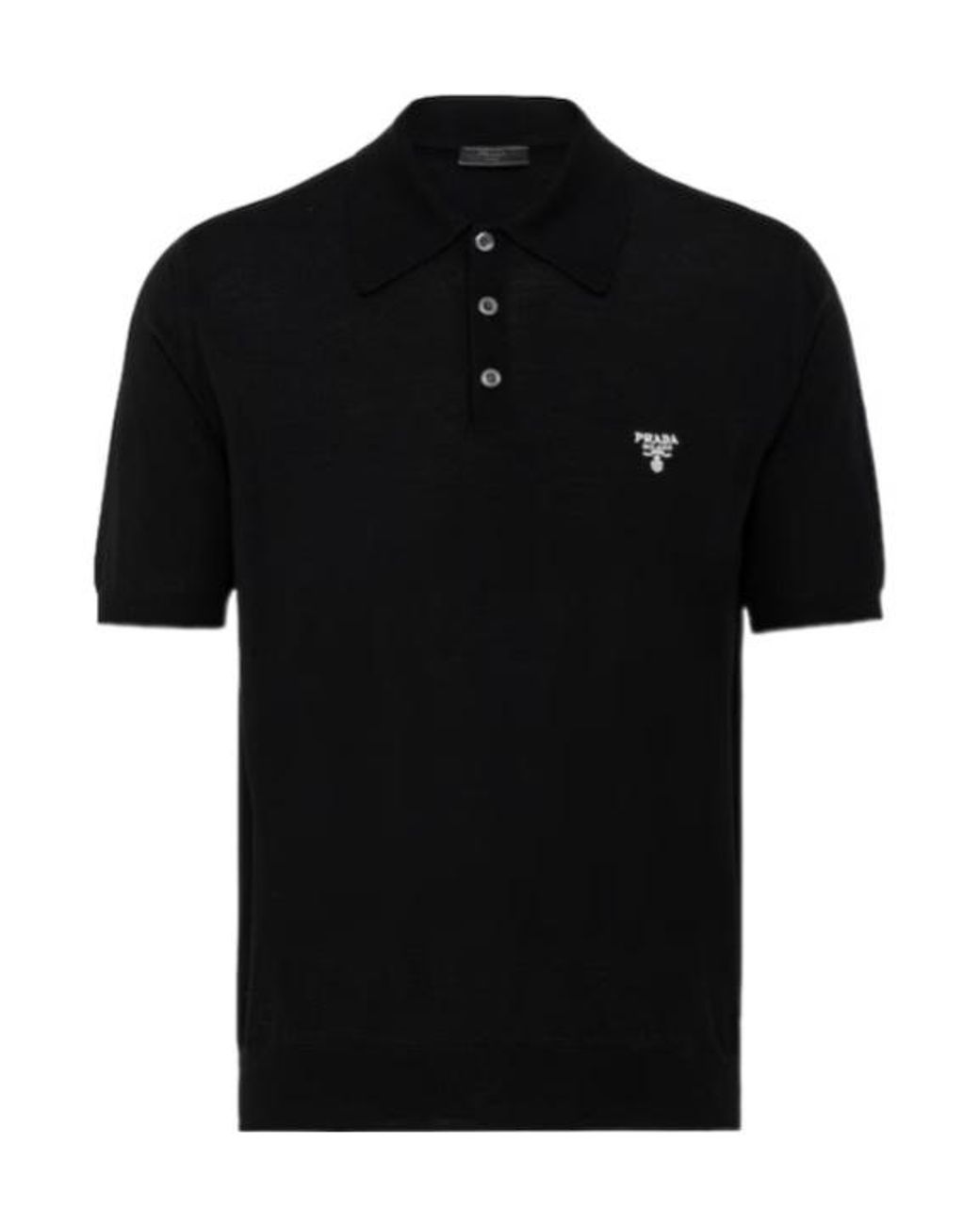 Prada Black Logo Detailed Short-Sleeved Polo Shirt for men