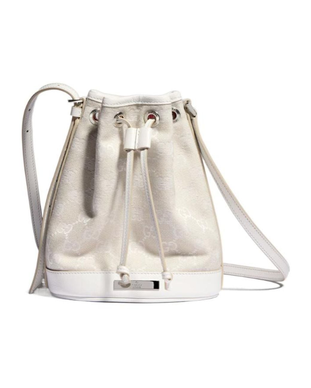 Gucci Natural Mini Bucket Bag With Plaque