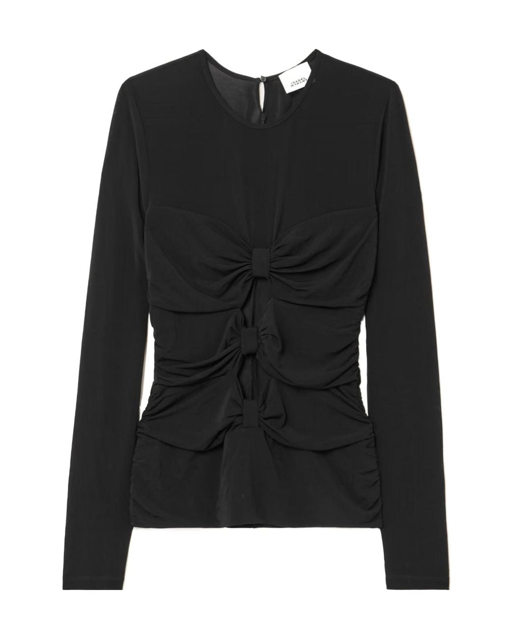 Isabel Marant Black Gladice Bow-Detailed Top