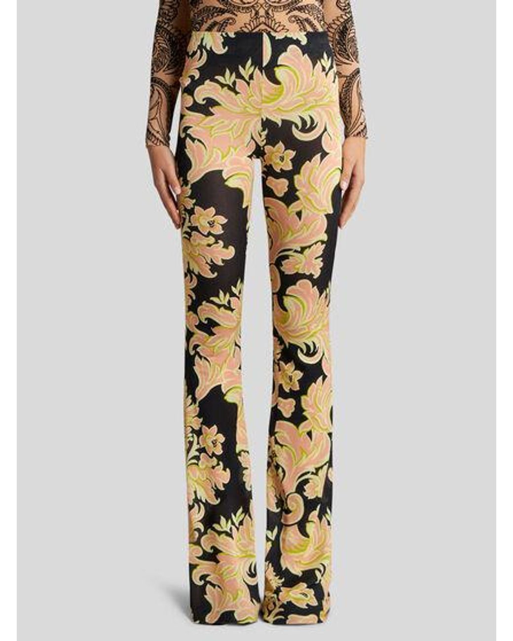 Etro Metallic Printed Jersey Trousers