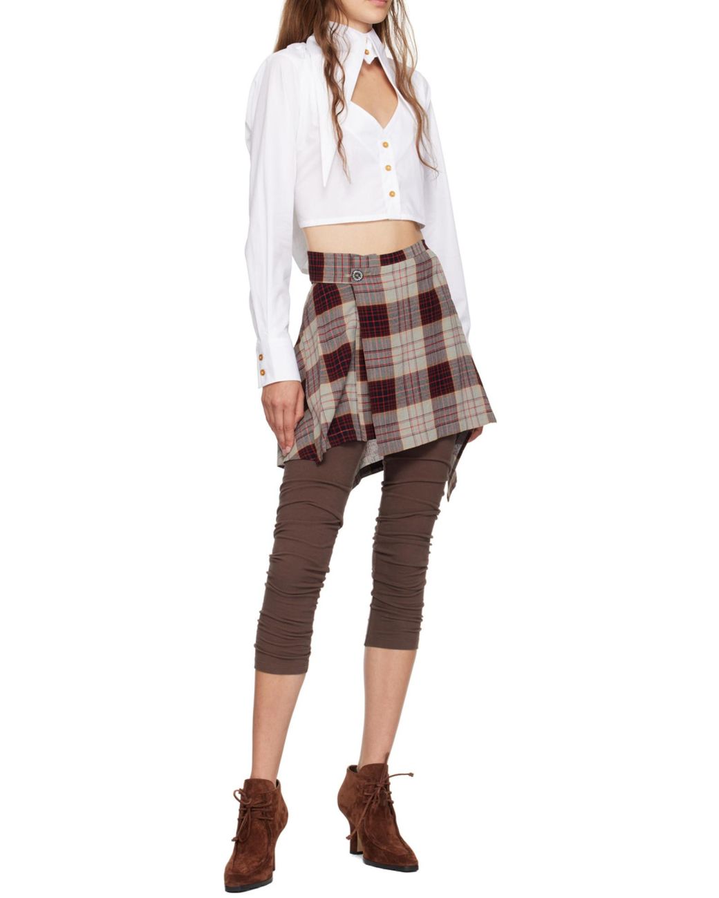 Vivienne Westwood White Cut-Out Cropped Shirt