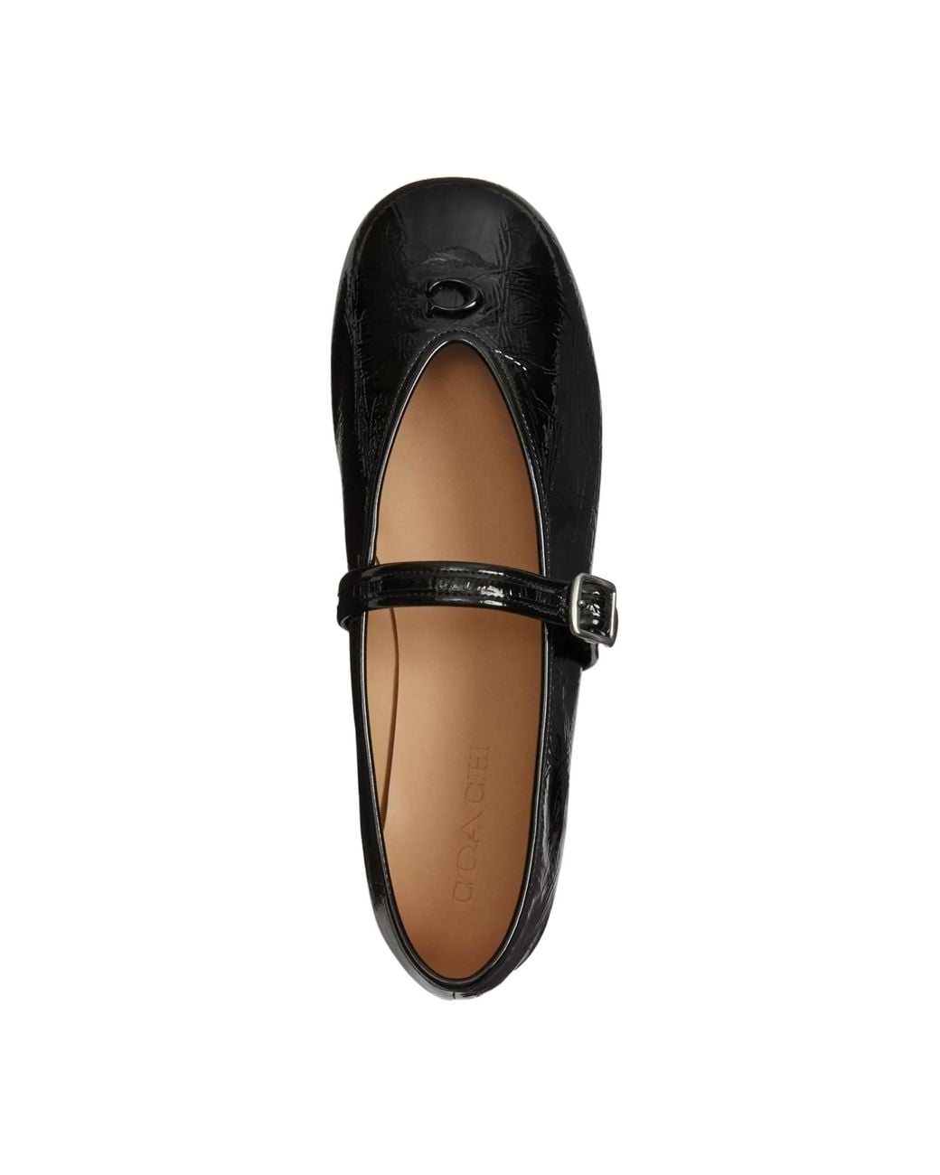 COACH Black Sculpted C Ballet Flats