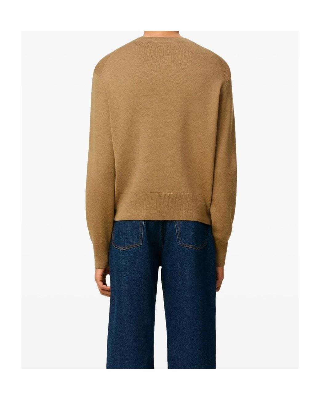 AMI Natural Logo Embroidered Crewneck Jumper for men