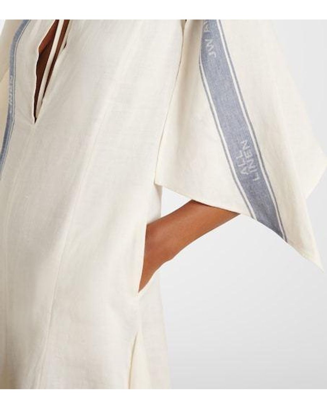 J.W. Anderson White Asymmetric Linen Maxi Dress