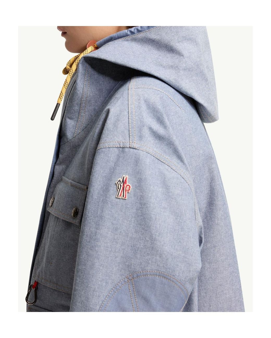 Moncler Blue Grenoble Beziers Chambray Field Jacket