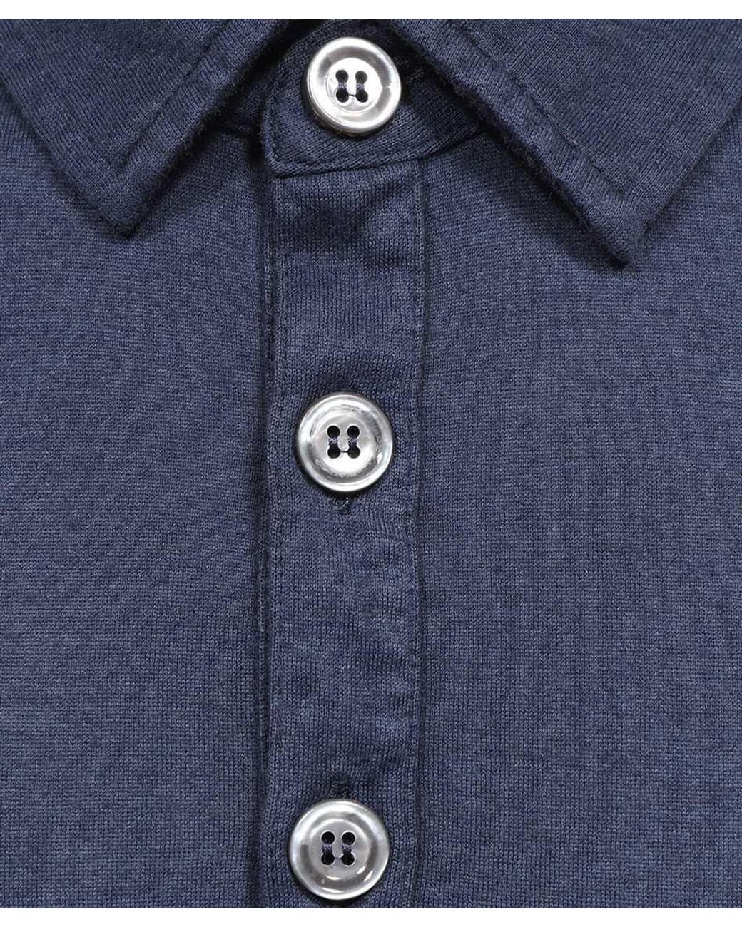 Kiton Blue Short-Sleeved Polo Shirt for men