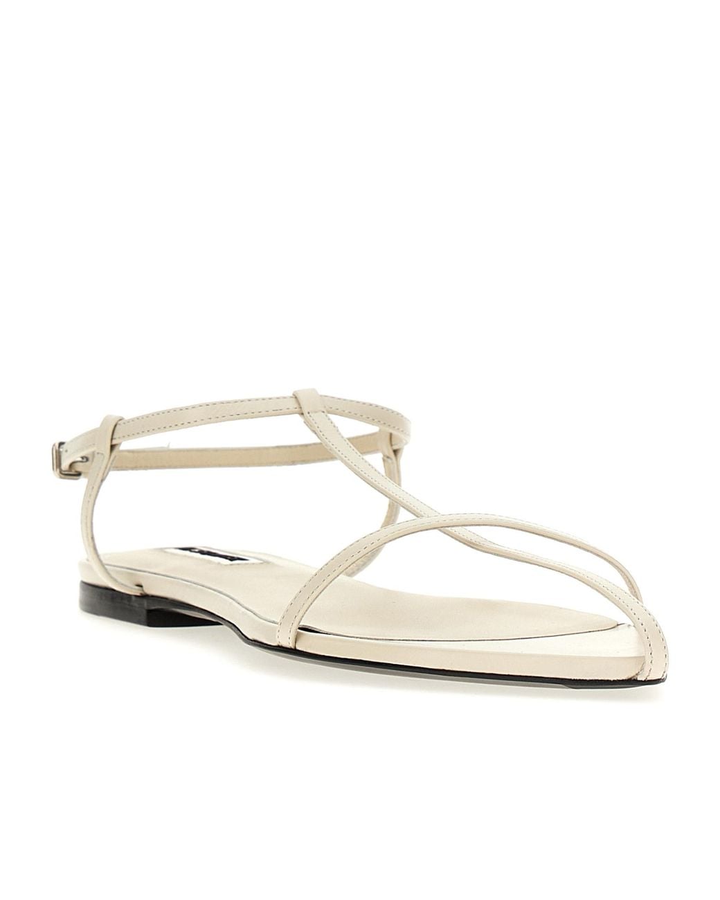 Jil Sander White Caged Leather Sandals
