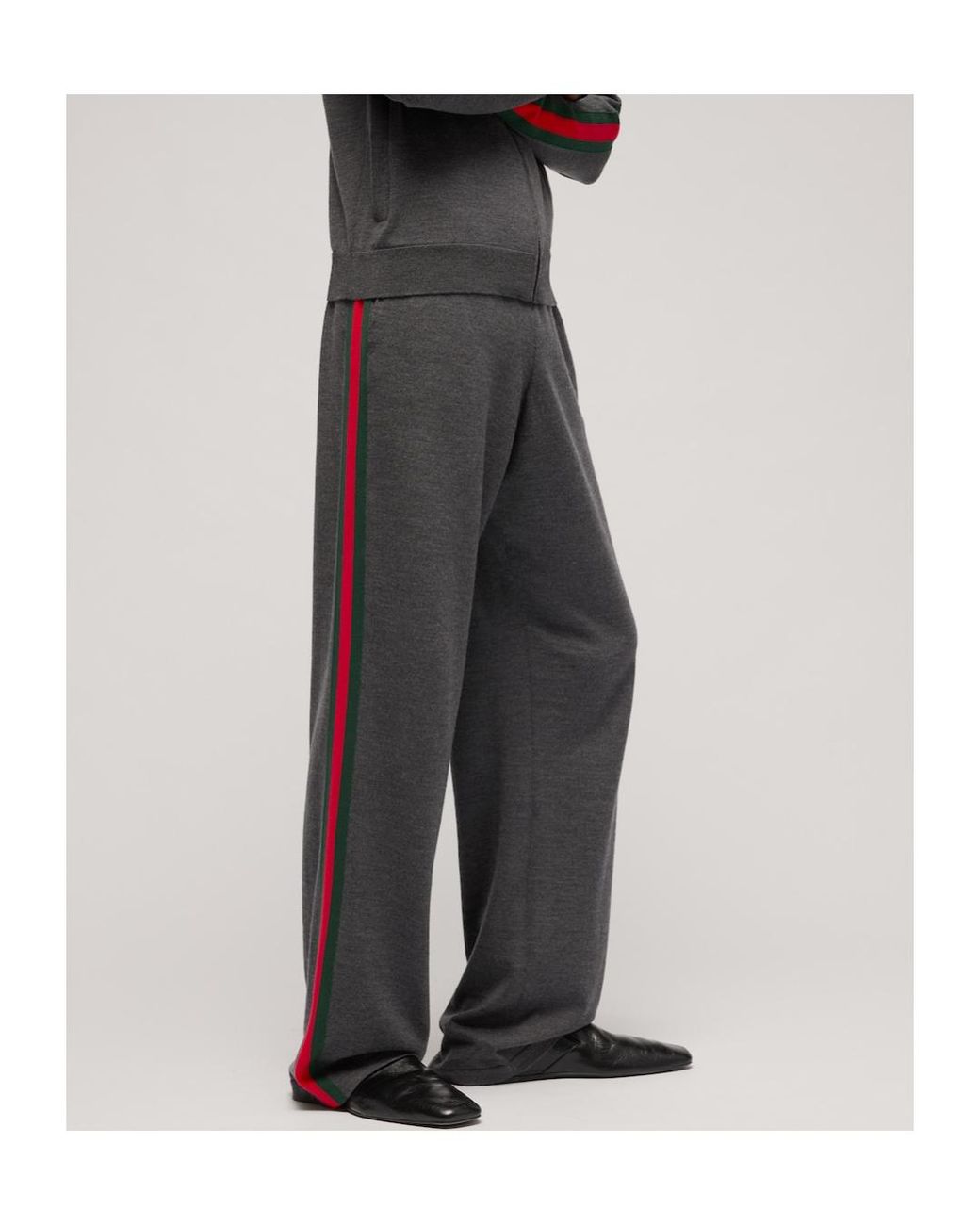 Gucci Multicolor Fine Wool Leisure Pants With Web for men