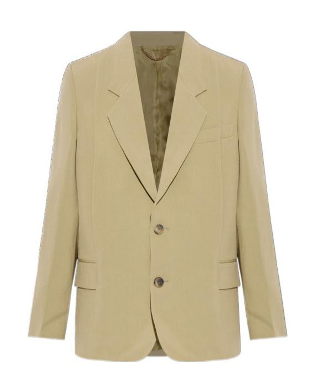 Victoria Beckham Natural Double Vent Single-Breasted Blazer