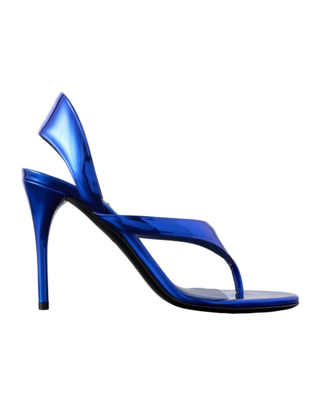 Alaïa Blue Tong 90 Mirrored-Leather Sandals