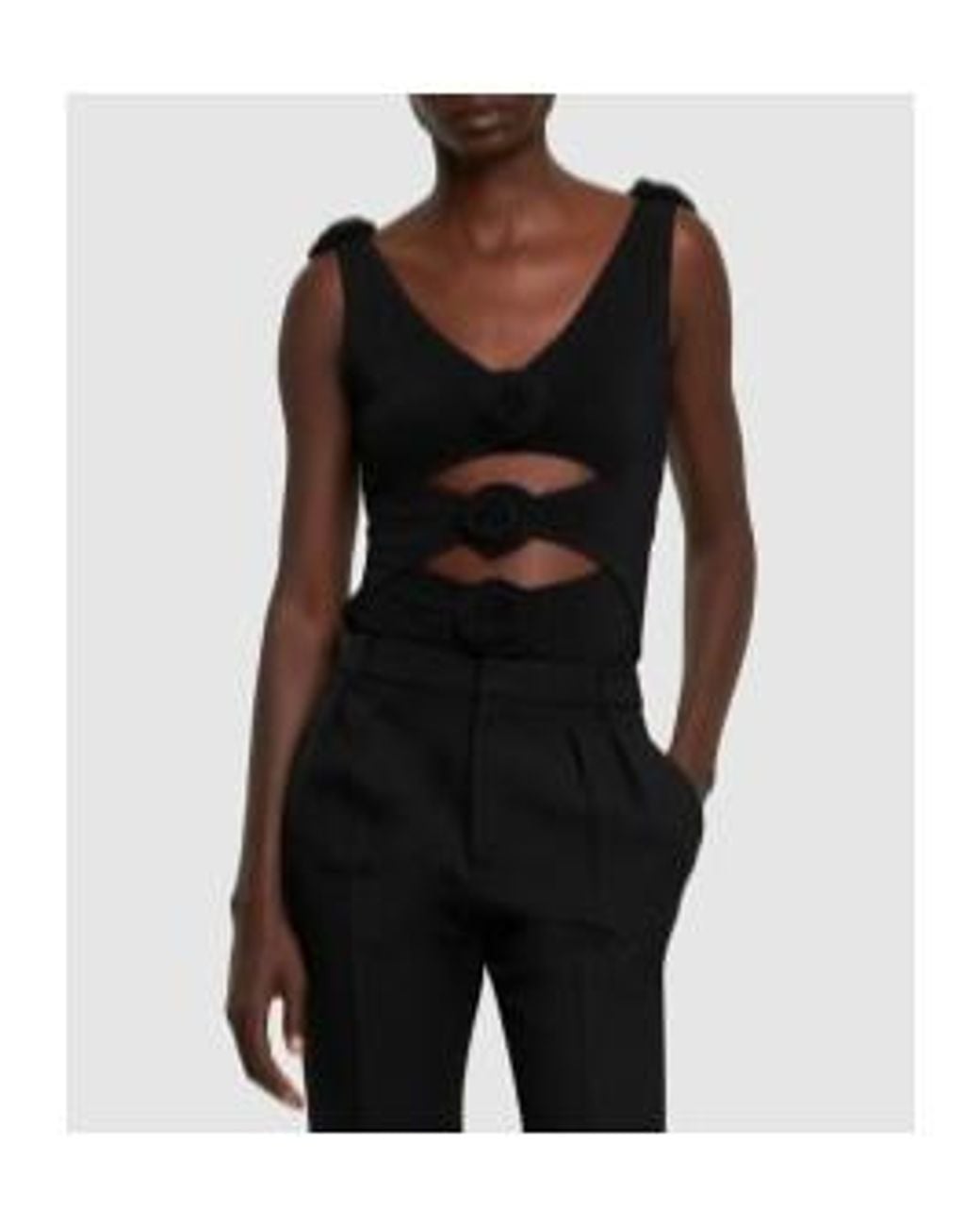 Magda Butrym Black Hollowed-Out Jumpsuit