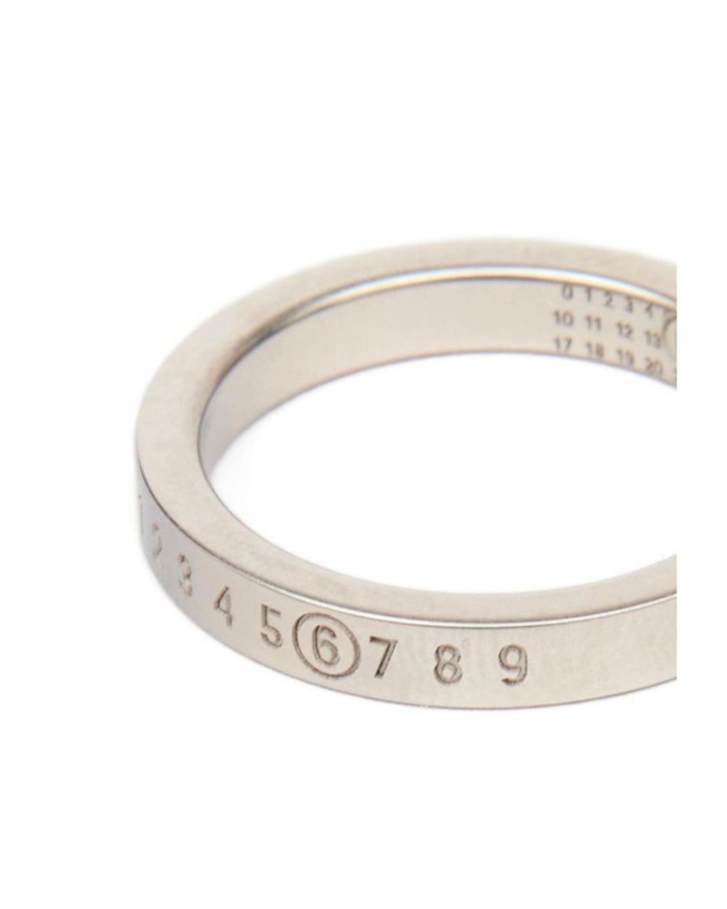 MM6 by Maison Margiela White Numeric Engraved Ring