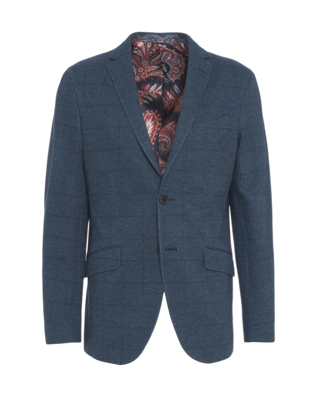 Etro Blue Single-Breasted Blazer for men
