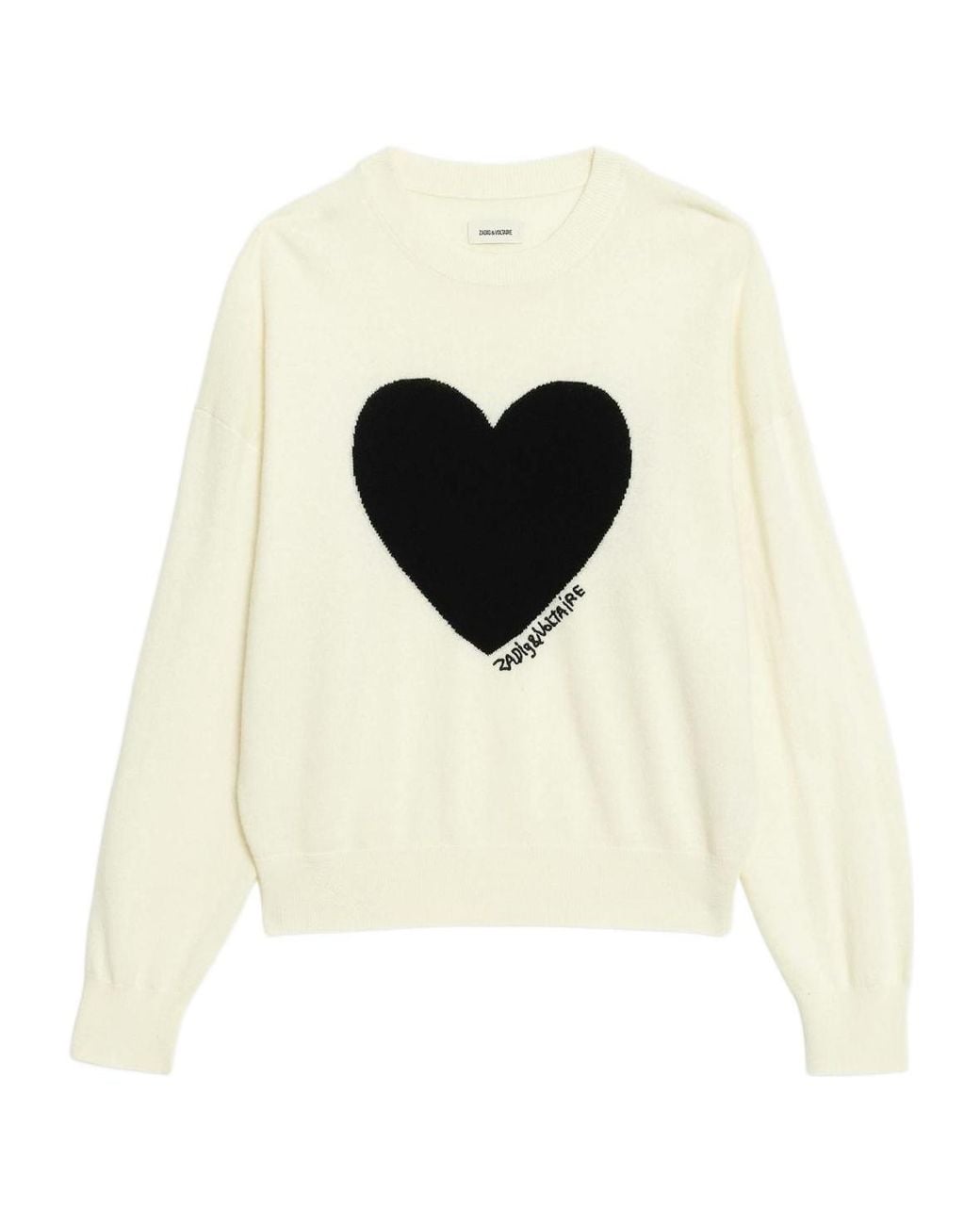 Zadig & Voltaire Black Gaby Heart Intarsia Crewneck Jumper