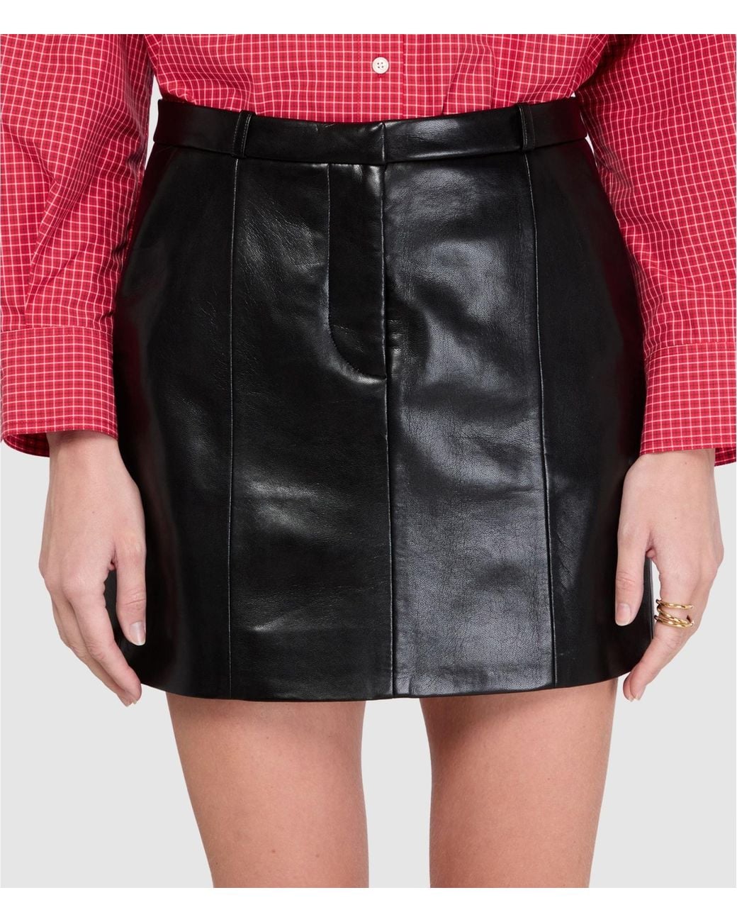 Anine Bing Black Belt-Loop Skirt