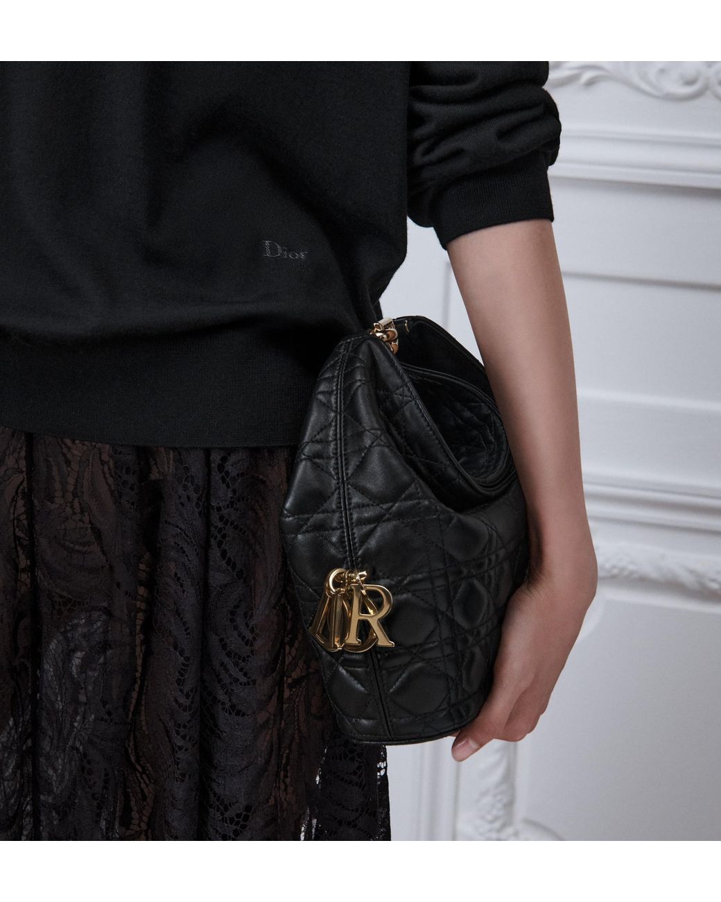 Dior Black Small Toujours Hobo Bag