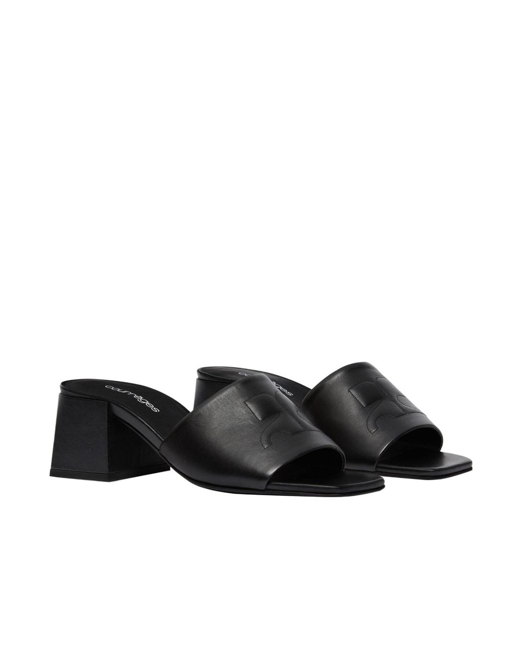 Courreges Black Courrèges Shadow Open-Toe Mules
