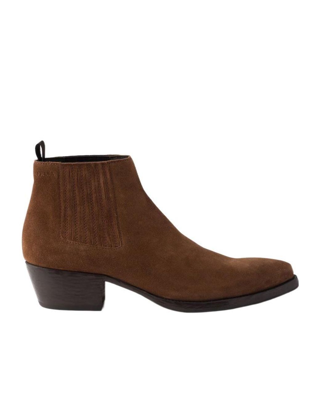 Prada Brown Suede Chelsea Boots for men