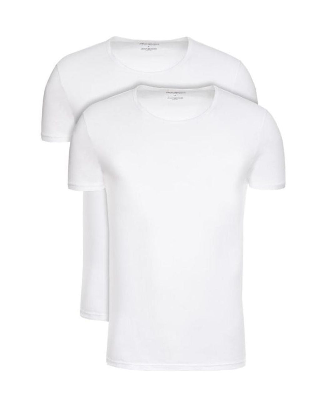 Emporio Armani White Two-Piece Round Collar T-Shirt Set for men