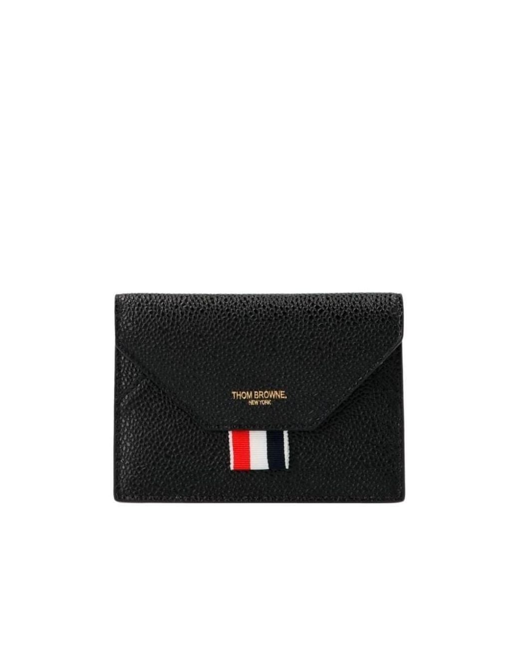 Thom Browne Black Rwb Stripe Compact Wallet for men