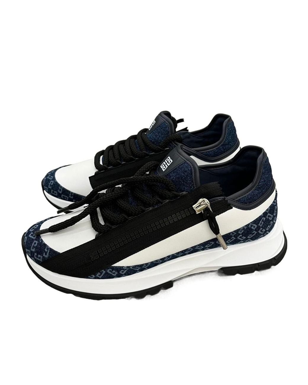Givenchy Blue Leather-Denim Monogram Spectre Sneakers for men