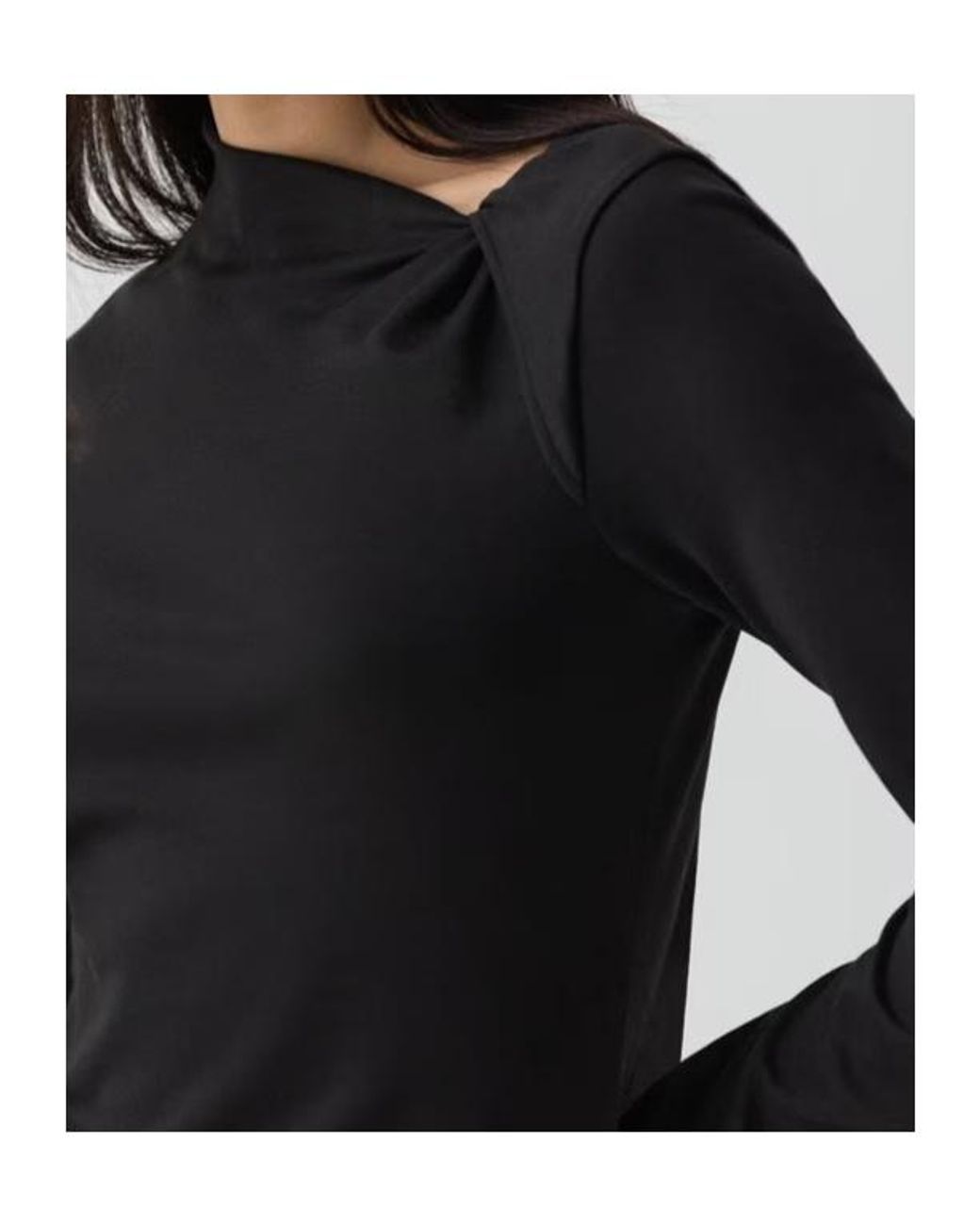 Theory Black Jersey Twist Neck Top