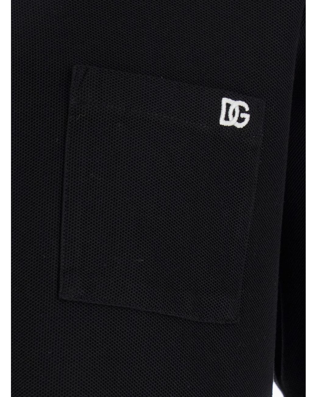 Dolce & Gabbana Black Logo Embroidered Short-Sleeved T-Shirt for men