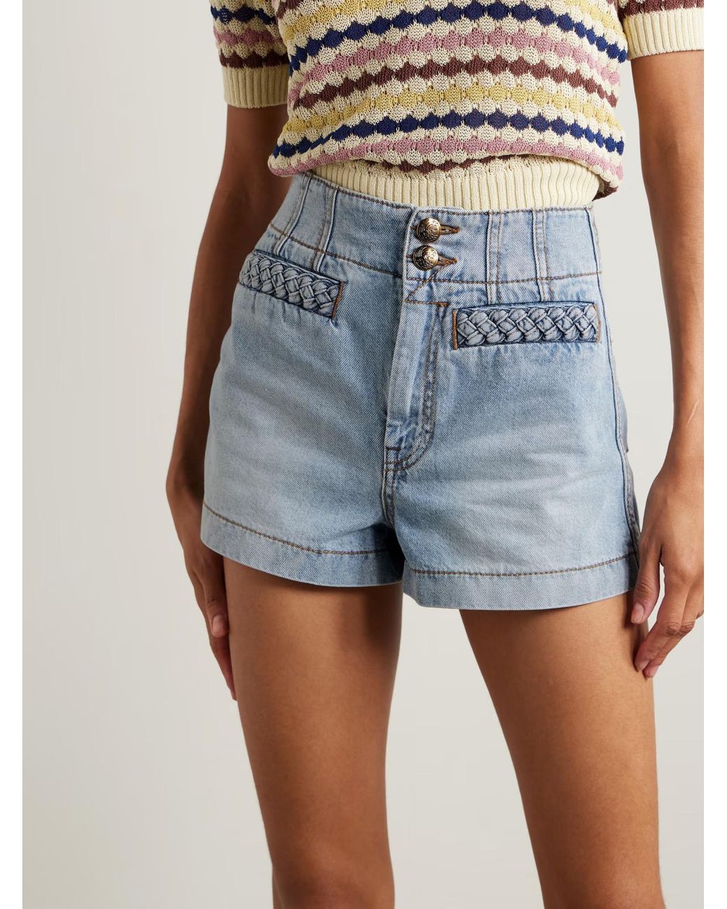 Zimmermann Blue Skylark Shorts