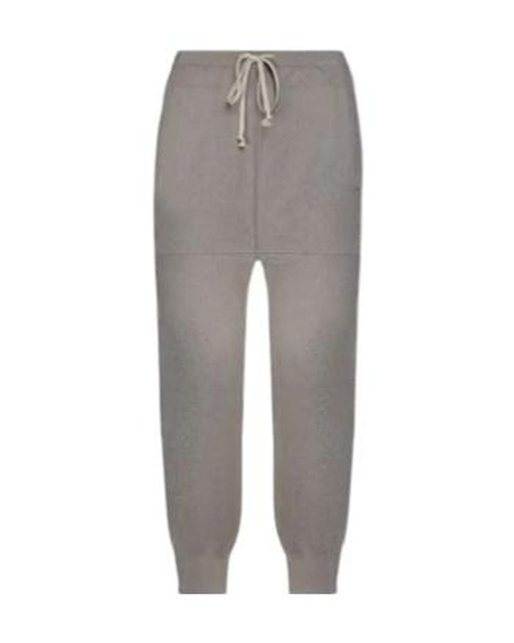 Rick Owens Gray Solid-Color Knitted Long Pants