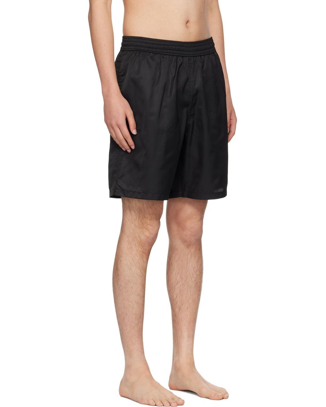 Off-White c/o Virgil Abloh Black Logo Printed Straight-Leg Swim Shorts for men