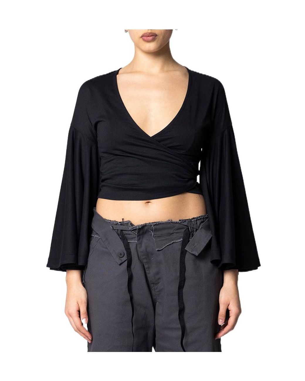 Jacquemus Black Le Cache Coeur Ventadou Wrap Top