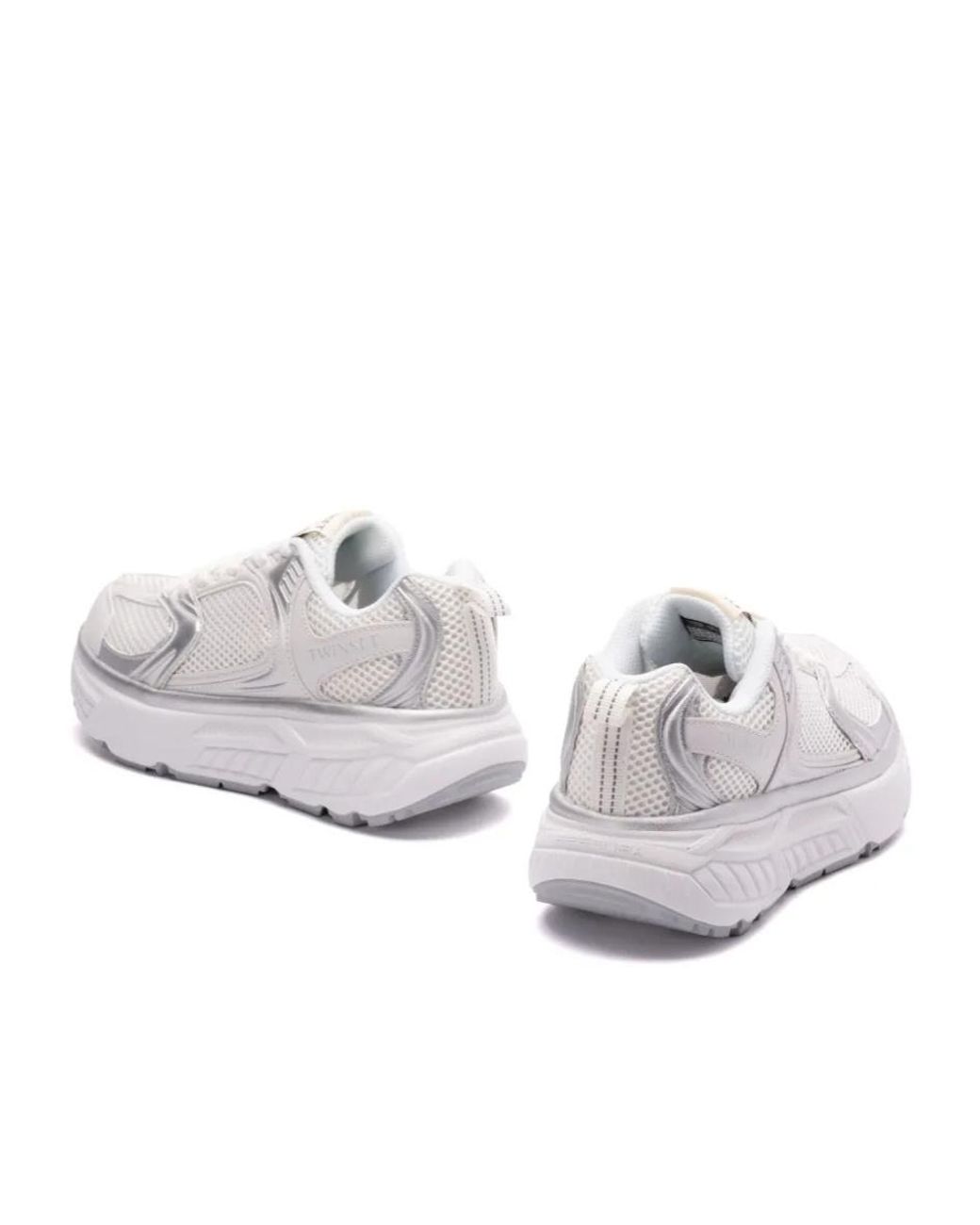 Twinset White Lace-Up Sneakers