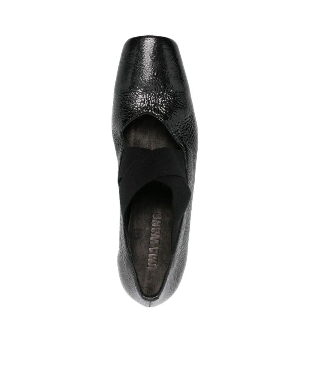 Uma Wang Black Elastic Strap Flats