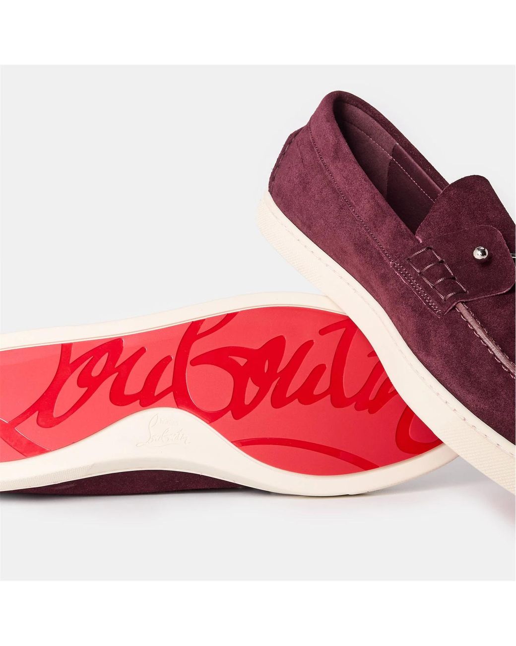 Christian Louboutin Red Lapel Detail Loafers for men