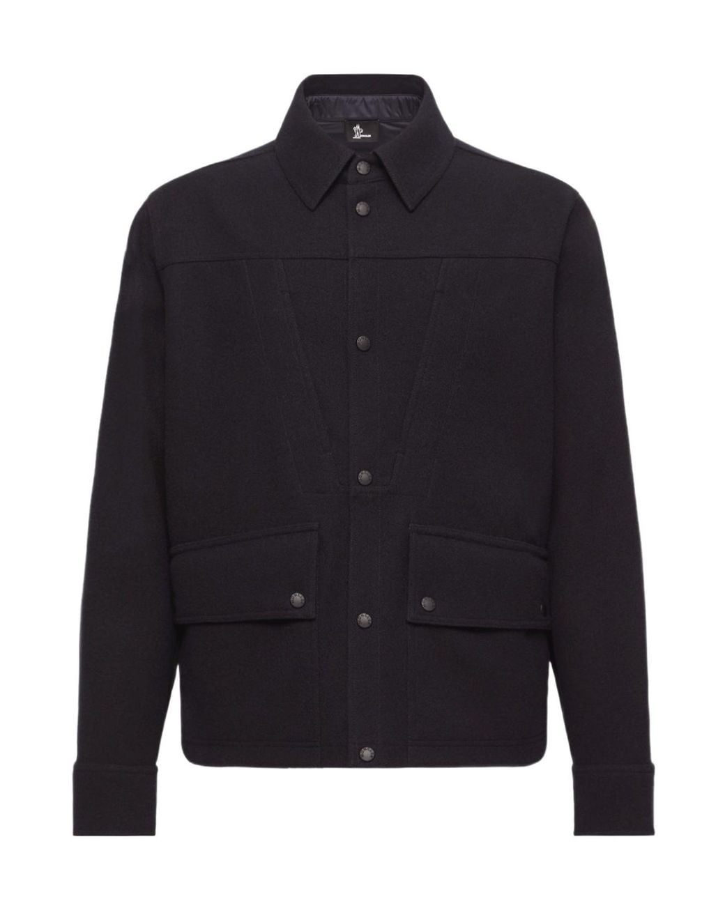 Moncler Blue Interlock Long Sleeve Shirt for men