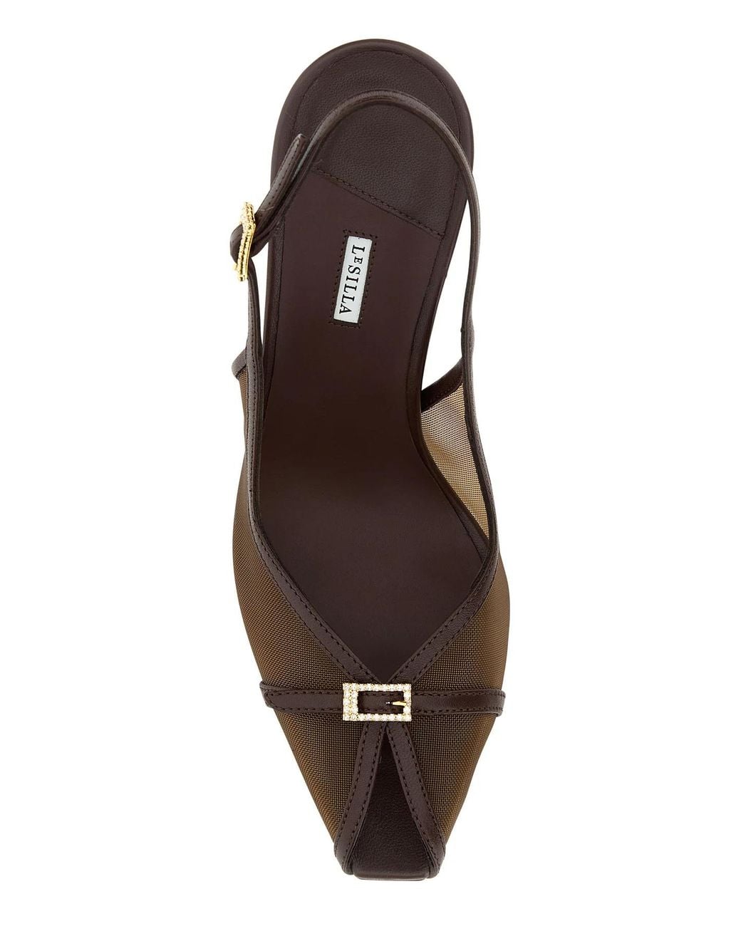 Le Silla Metallic Vittoria Crystal Slingback Sandals